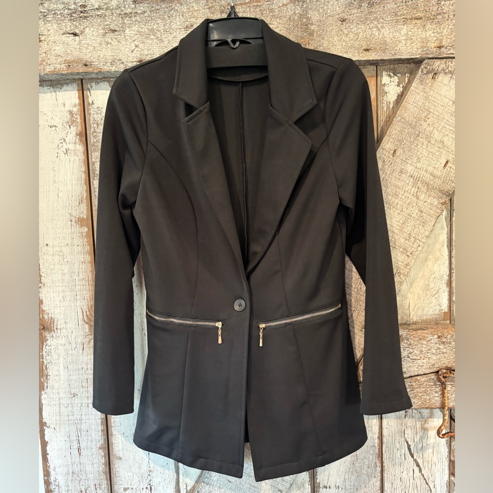 Black Blazer with gold Zipper